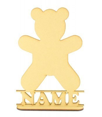 Laser Cut Personalised Teddy Shape on a Stand